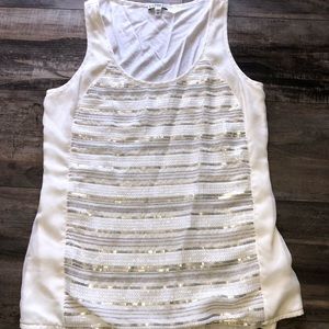 EXPRESS tank top size small. White with hints of gold and silver